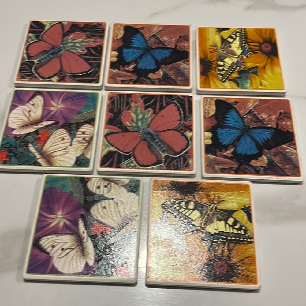 Ceramic coasters (set of 8) 🦋☀️
